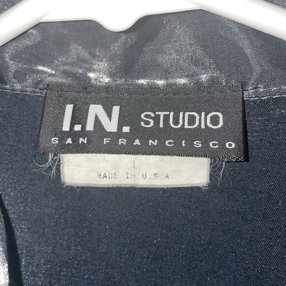 I.N Studio shiny shelves button down blouse - Picture 9 of 9